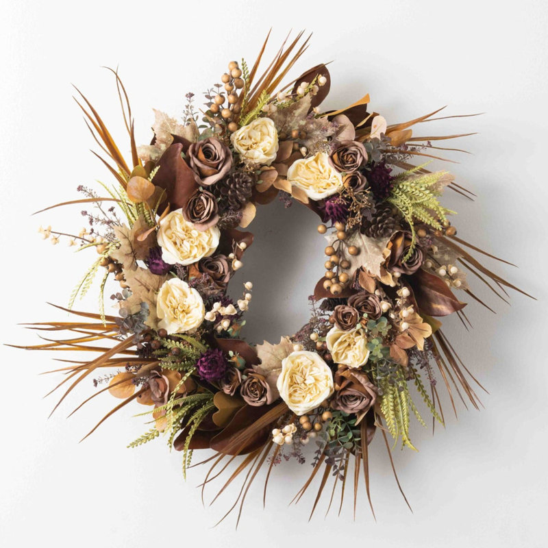 Couronne cachemire d'automne neutre Cashmere, H 22 po x l 22 po x P 6 po