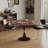 Nut-brown Round Solid Wood Dining table-119467285