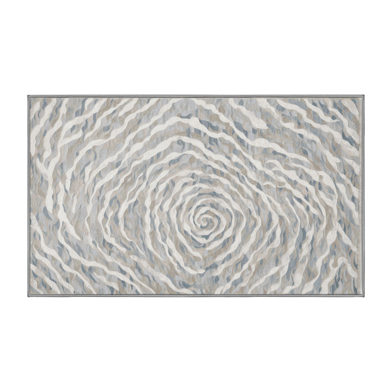 Tapis gris soyeux et moelleux, Rectangle 6 pi x 9 pi