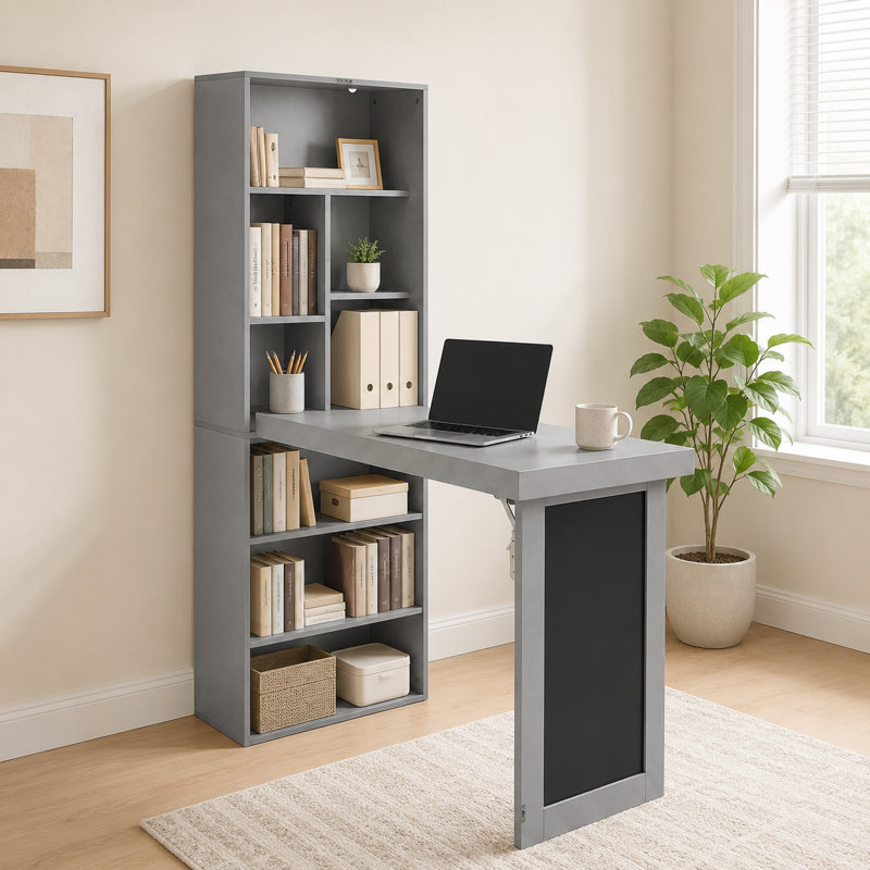 Bureau d'écriture pliable avec rangement 60 po et tableau noir