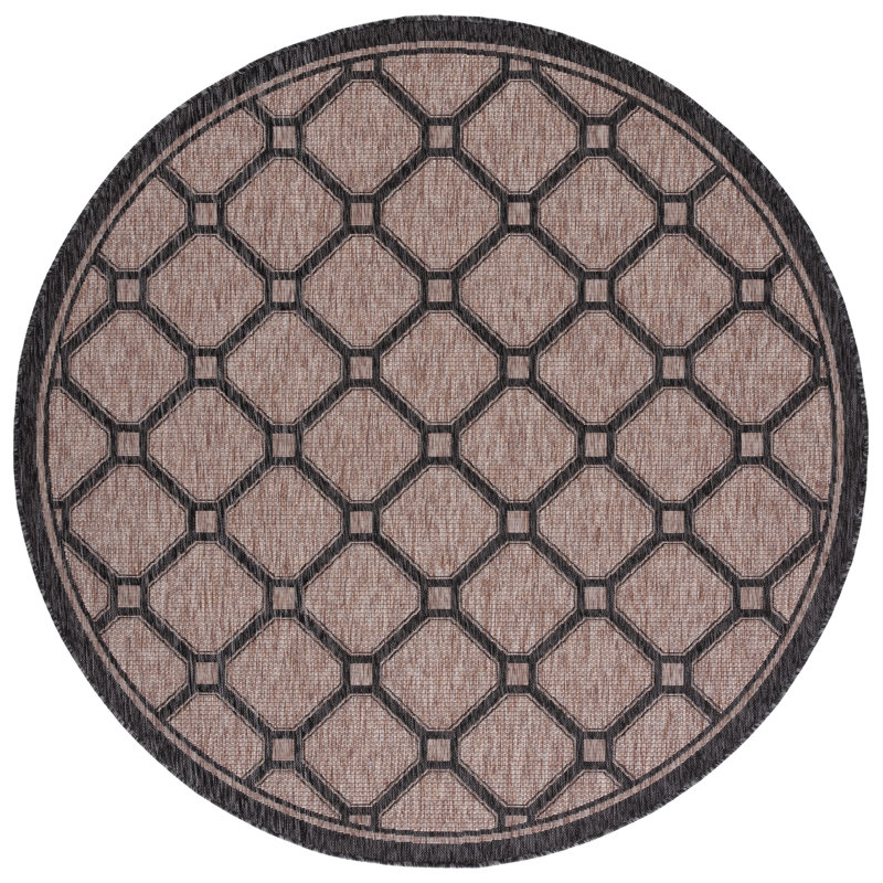 Sayde Performance Geometric Indoor/Outdoor Area Rug, Round 6'7"