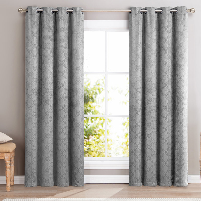 Rabideau Blackout Curtain Pair, Light Gray, 52" W x 84" L
