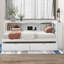 Lit de jour simple avec deux tiroirs de rangement, armoires de rangement et ports USB-1502591123