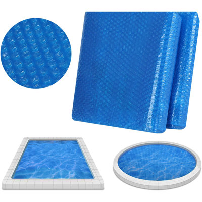 Solarabdeckplane Poolabdeckung, Solarfolie Solarabdeckung Solarplane Uv-Beständig Zuschneidbar, Noppenfolie Pool, Poolheizung Solar, Blau