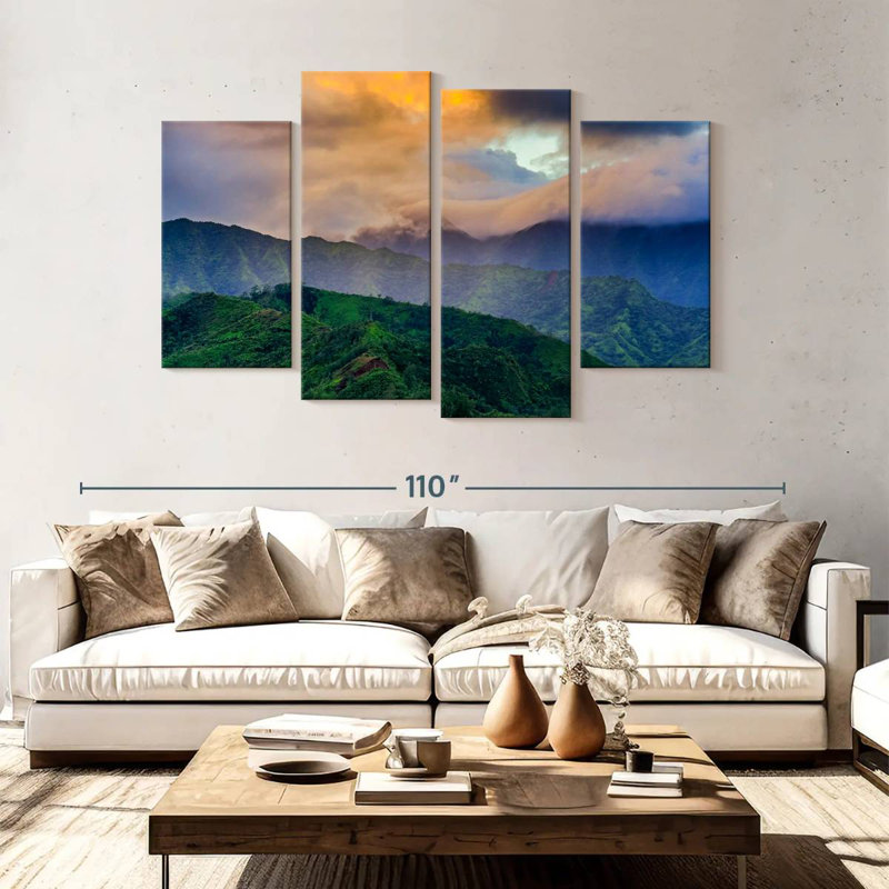 Gillard Cloudy Kauai Island, 54" H x 84" W