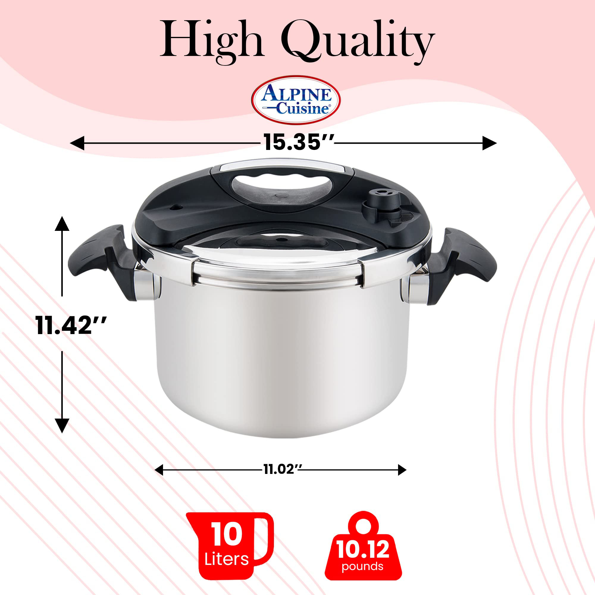 Bene Casa Stove Top Pressure Cooker, Aluminum, 4 LT