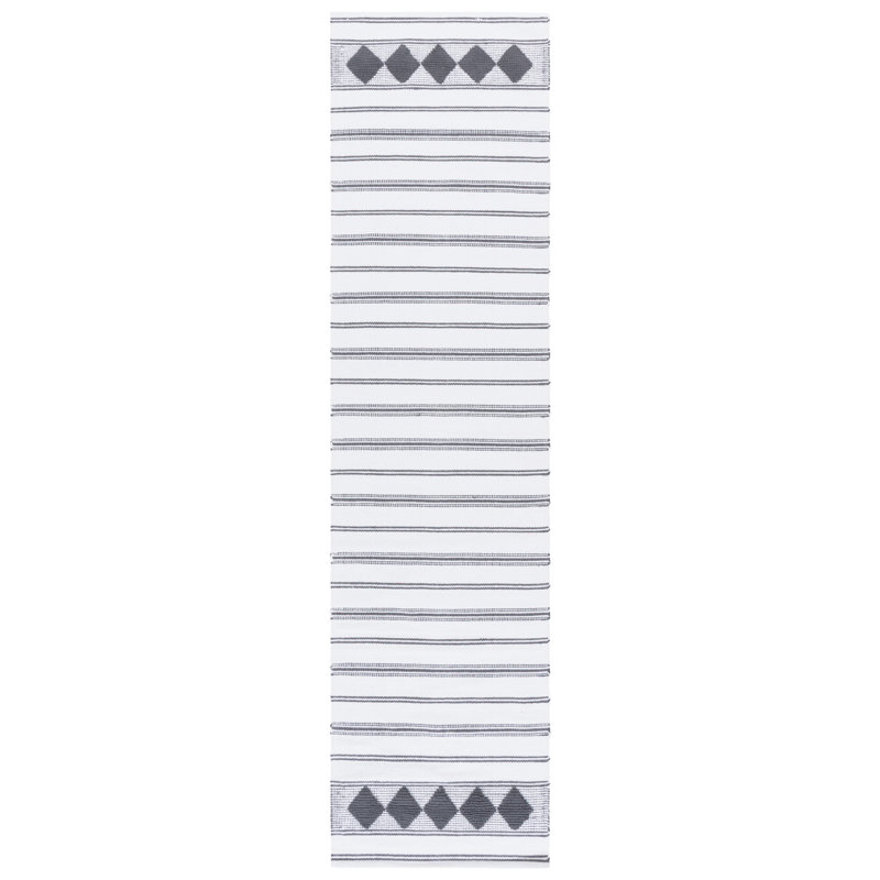Breckenridge Flat Weave Cotton Geometric Rug, Runner 2'3" x 9'