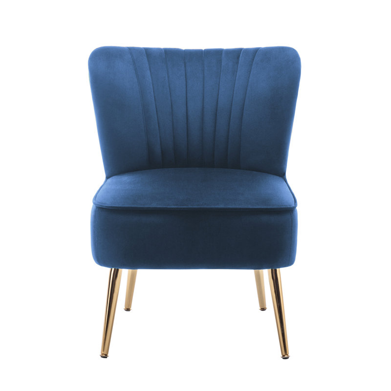 Fauteuil d'appoint en velours Elba, Bleu
