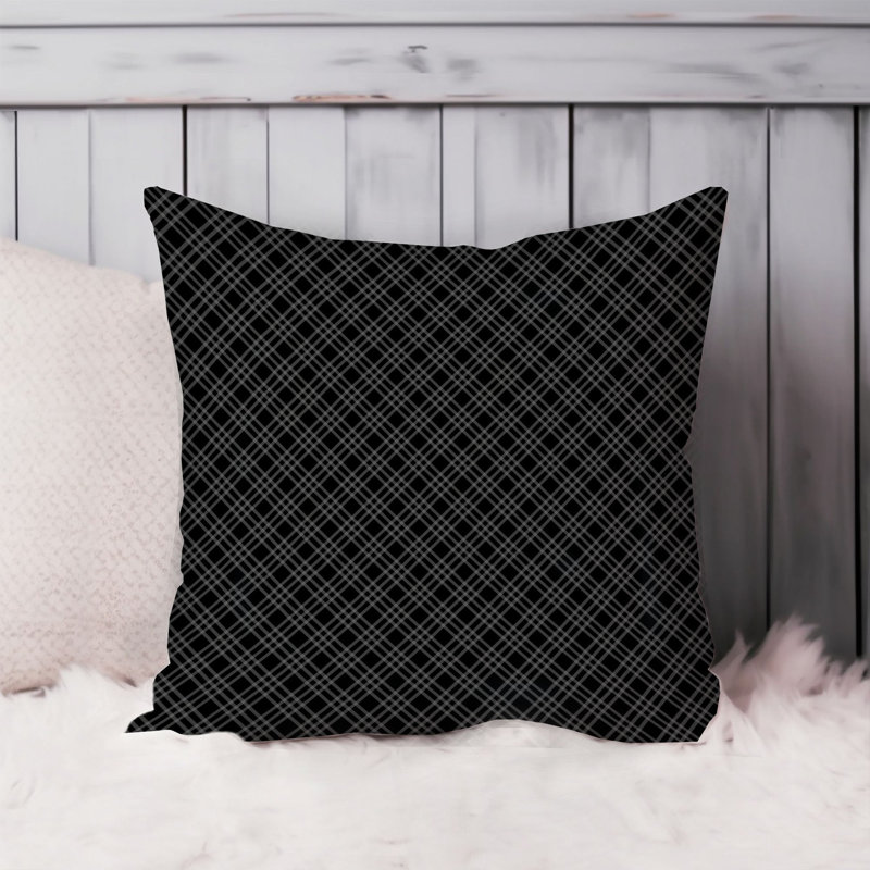 Motif abstrait écossais noir I moderne, H 20 po x l 20 po