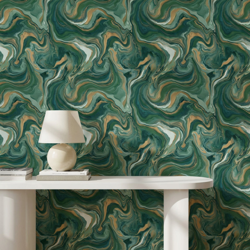 Papier peint fluide Shades Of Green, Peler et coller