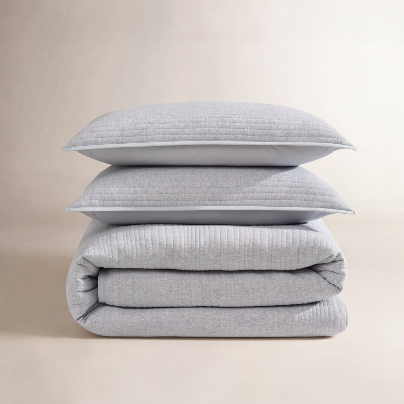 Ensemble de housse de couette Calvin Klein, Housse de couette pour grand lit et 2 taies décor, Gris te bleu
