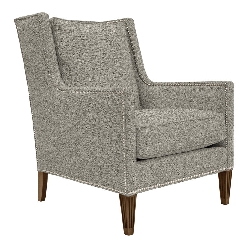 Alec Wingback Chair, Yes, Tuck Graphite, Havana