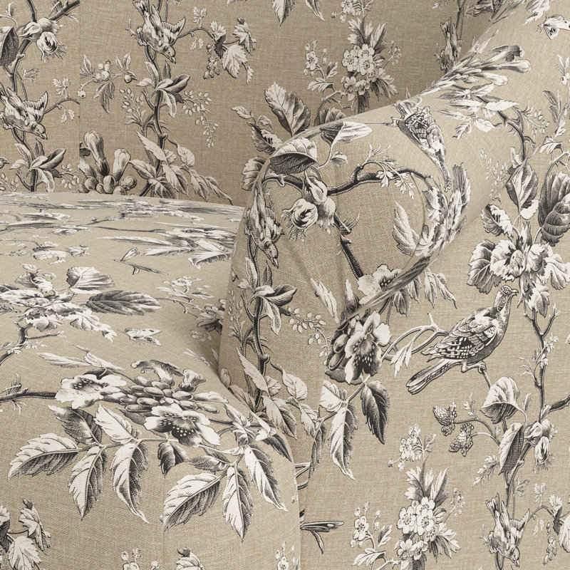 Marie Swivel Chair, Michigan Bird Toile Sand