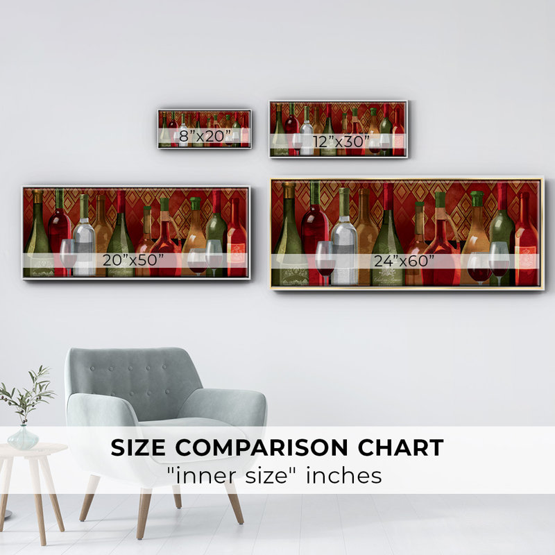 Wine Tasting- Framed Canvas, 20" H x 50" W