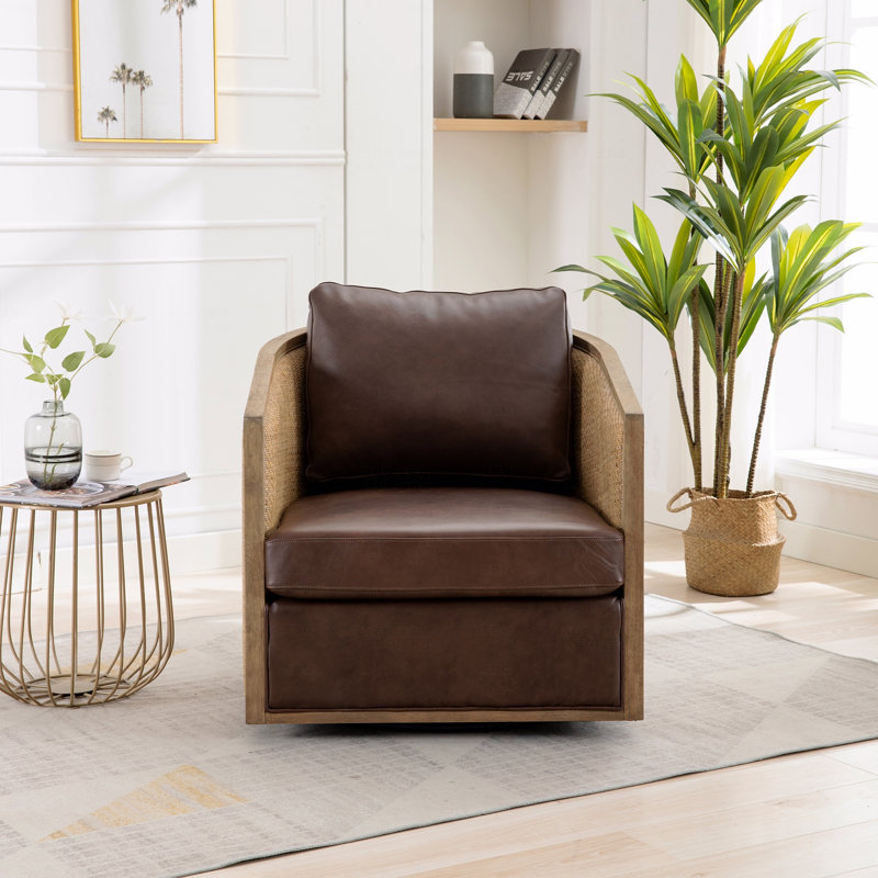Fauteuil d'appoint pivotant en tonneau, fauteuil d'appoint rond confortable