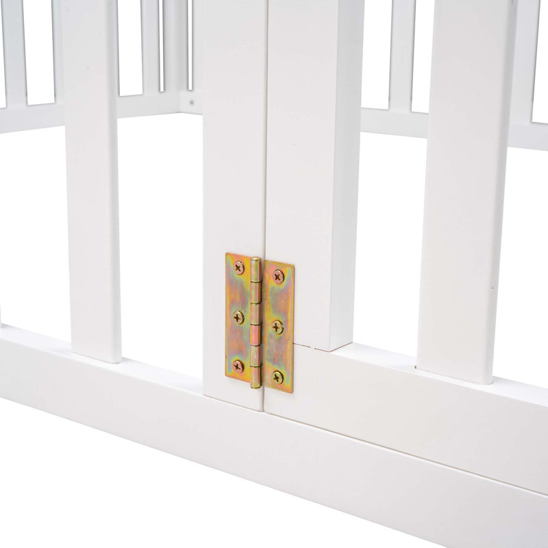 Structure de lit de jour en bois avec clôture, Complet/Double, Blanc