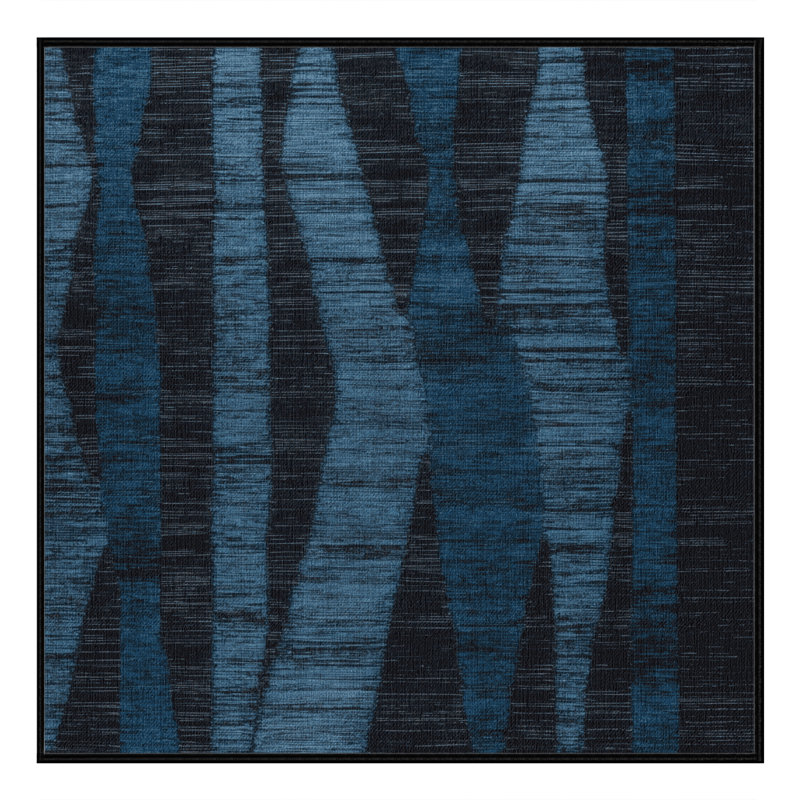 Tapis abstrait gris lavable à la machine, Carré 5 pi