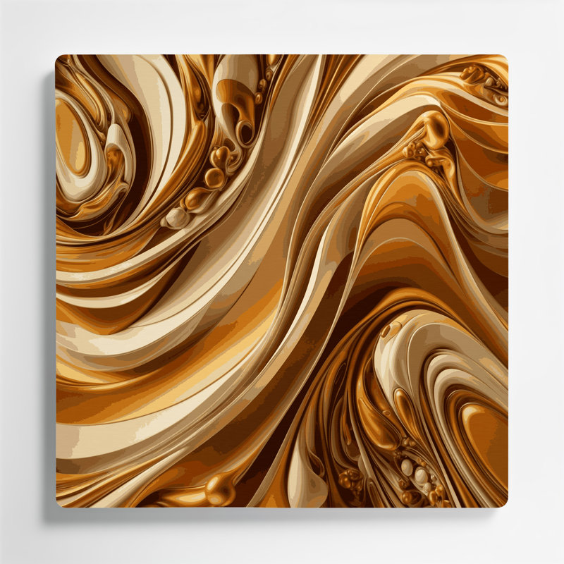 Gradient abstrait 6, art mural en métal brun, H 12 po x l 12 po