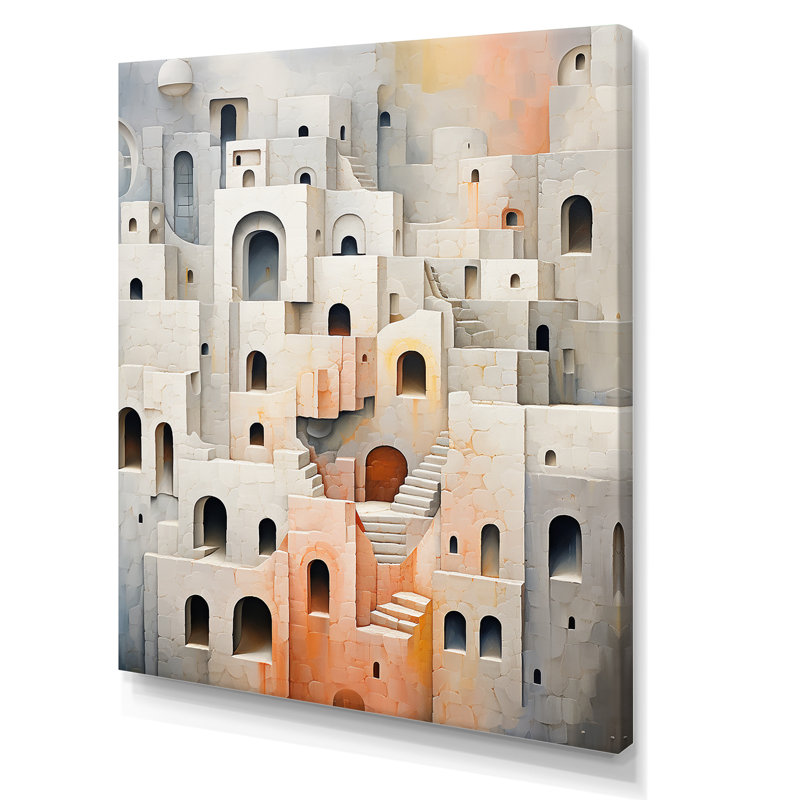 Minimalisme des forteresses I sur toile, Toile tendue, H 32 po x l 16 po x P 1 po
