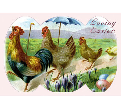 Easter Hens Painting Print