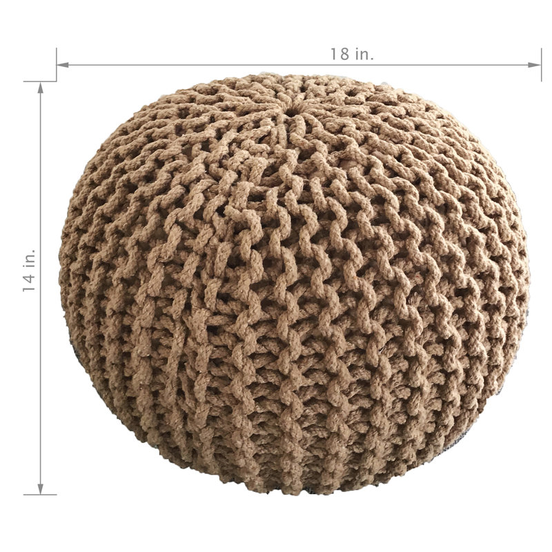 Allicyn Upholstered Pouf, Beige