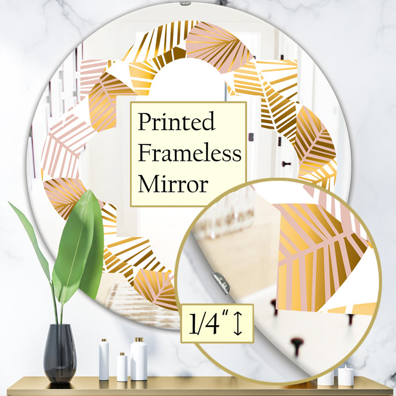 Miroir mural Palm Leaves II, H 23,6 po x l 23,6 po