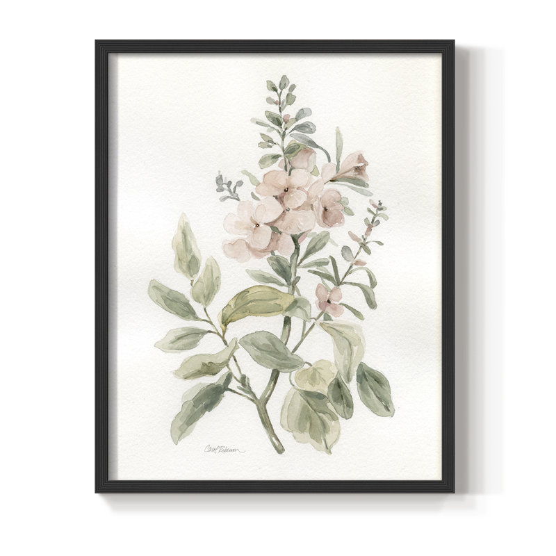 «Flea Market Botanical II», reproduction encadrée - bois massif, Noir, noir, noir, noir, H 21 po x l 17 po