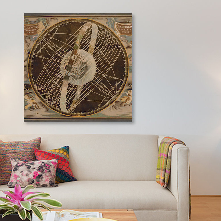 «Celestial I», impression sur toile, H 18 po x l 18 po x P 1,5 po, Toile avec cadre noir, Pas de tapis