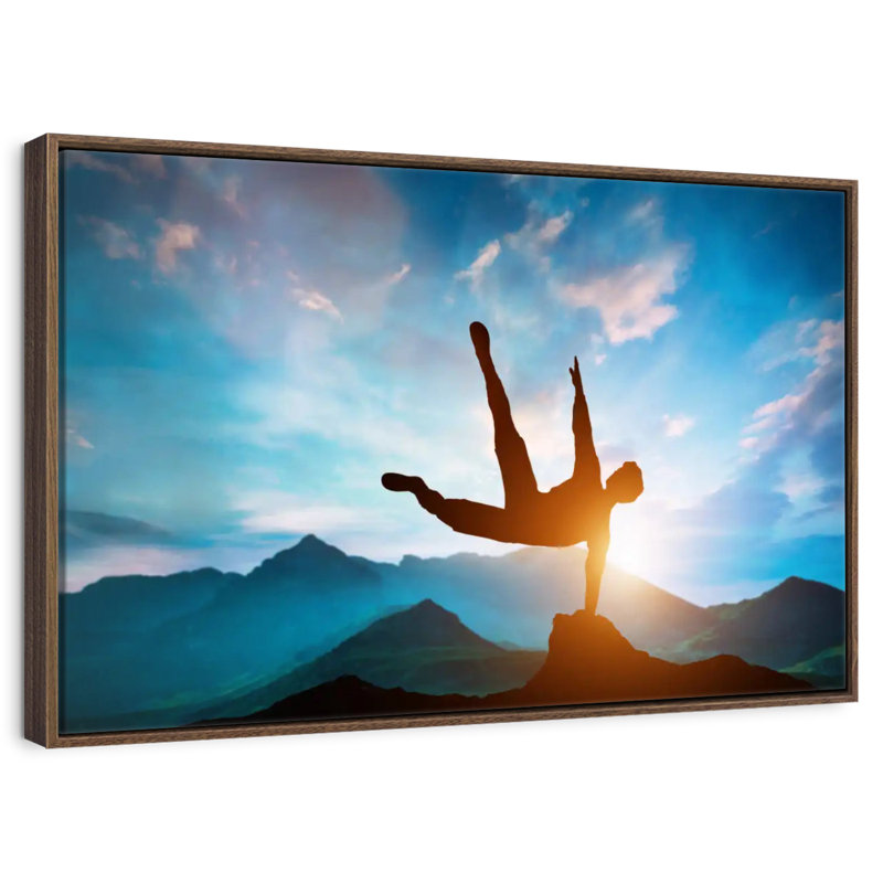 Mountain Jump, Floating Frame Walnut, 31" X 21"