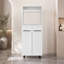 Support pour micro-ondes Enderlin avec 3 tablettes, 2 portes, 4 pieds et une armoire