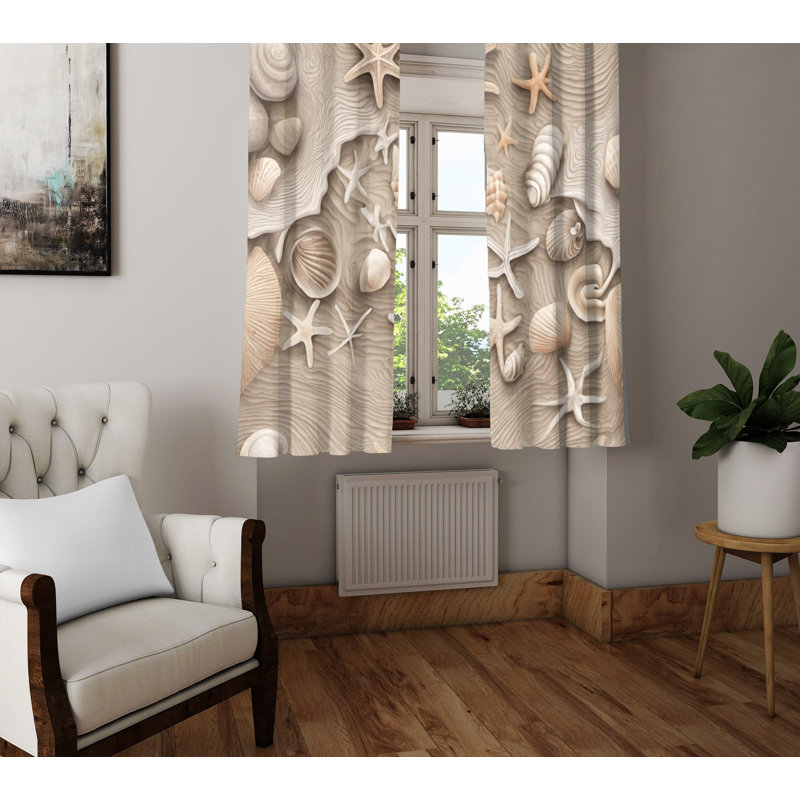 Paire de rideaux semi-transparents en polyester Arendine, L 20 po x L 82 po
