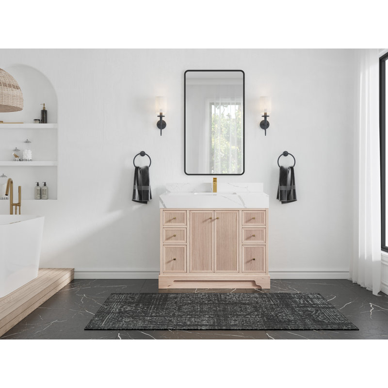 Ensemble de meuble-lavabo simple 42 po Akem, Calacatta Laza