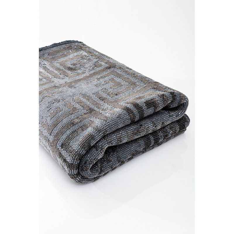 Rapture Gray Checkered Luxury Area Rug, Rectangle 7'10" x 11'2"