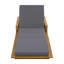 Chaise longue de patio en bois d'acacia Schnitzer avec dossier réglable et coussin à 3 volets (table non incluse)-124446492