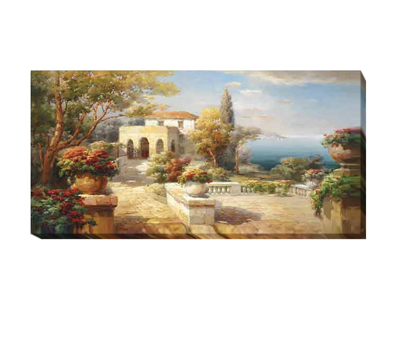 « tuscan path », reproduction de photo sur toile tendue, H 18 po x l 36 po x P 1,5 po
