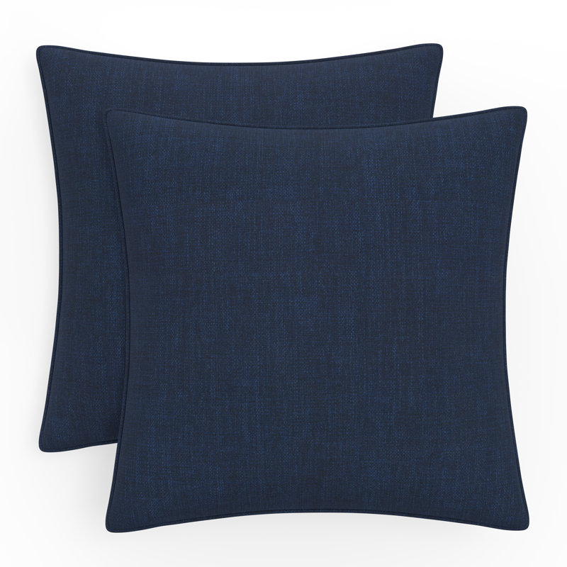 Indigo Blue Square Outdoor Accent Throw Pillow Set
