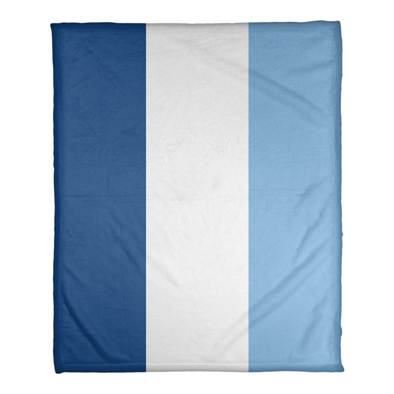 Quilted Throw Blanket, 52.5" W x 62.5" L, Royal Blue/White/Powder Blue