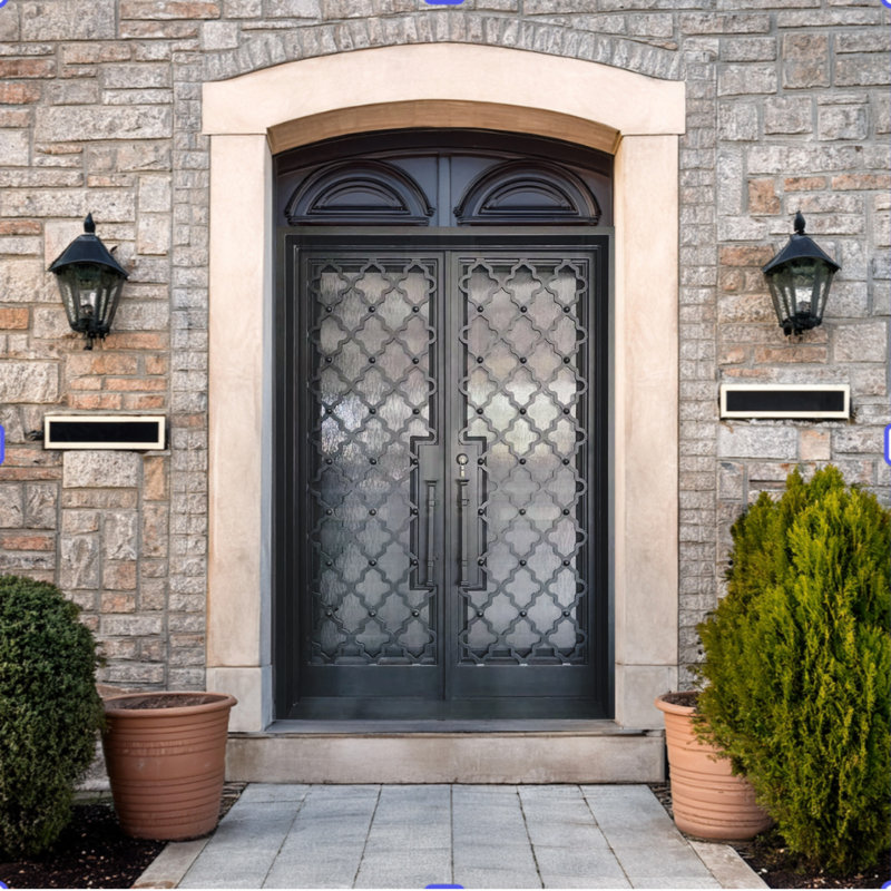 Arpels Quatrefoil Iron Double Doors