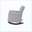 Chaise berçante en lin avec siège à ressorts ensachés, structure en bois et coussins confortables pour la détente