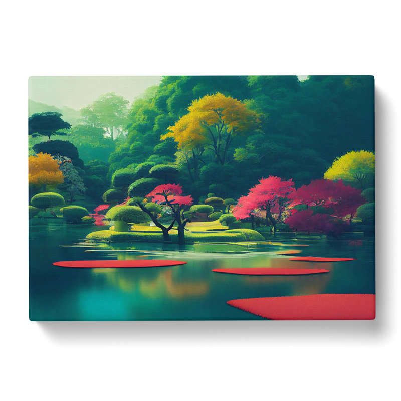 Japanese Garden Pond Vol.6 - Wrapped Canvas, 35cm H x 50cm W x 3cm D