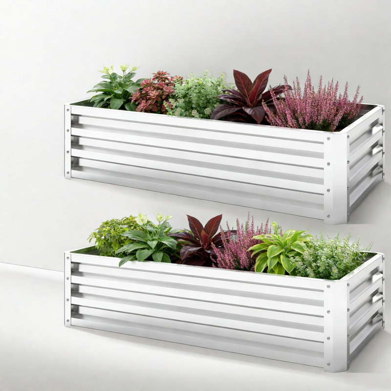 Jardinières en acier galvanisé durable, lit de jardin surélevé moderne pour la maison
