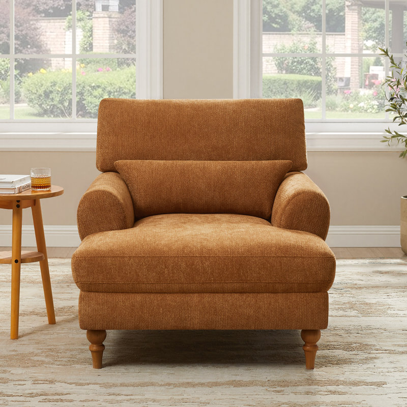 Chaise longue rembourrée avec dossier réglable Jazier, Rustic
