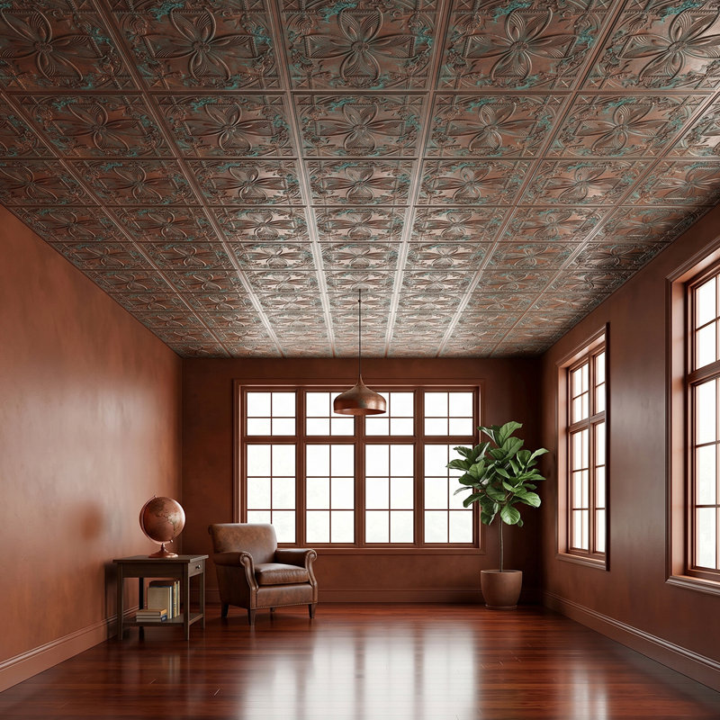 Pavillon de jardin Milan x 2 pi Tuile de plafond à poser ou à coller, Patine rustique