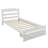 Twin Wood Platform Bed Frame with Storage Drawer, Solid Pine Slat Support, No Box Spring Needed, Warm-1675857478