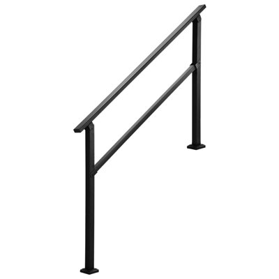 Square Tube Stair Handrail 2-3 Steps Carbon Steel 1 Piece Black Square Tube