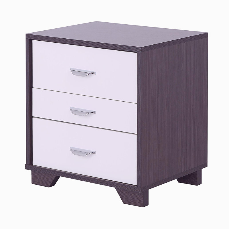 Black and white three-drawer rectangular decorative table, White/Black
