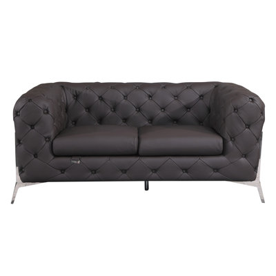 Ehrika Top Grain Italian Leather Loveseat