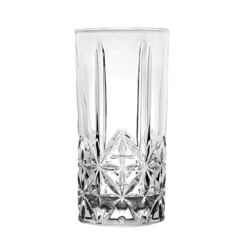 Lorren Home Trends Tall 12 Ounce Drinking Glass-Textured Cut Glass
