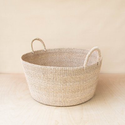 Natural Jumbo Round basket with Handles