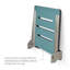 Banc de douche mural pliable 18 pouces Silhouette SlimLine, Sea Collection, siège bleu sarcelle avec cadre argenté